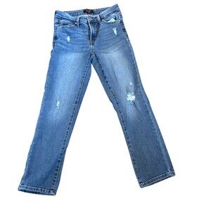 Rachel Roy Jeans Womens Size 4/27 Blue Medium Wash Straight Leg Distressed
